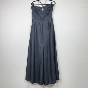 Carolina K Women's Medium Black Pleated Carem Jumpsuit Balloon Leg Hatler Keyhol